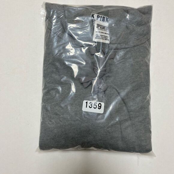 PINK by Victoria’s Secret Women’s Gray Love Pink Light Pullover Hoodie Sz XS - Picture 8 of 10